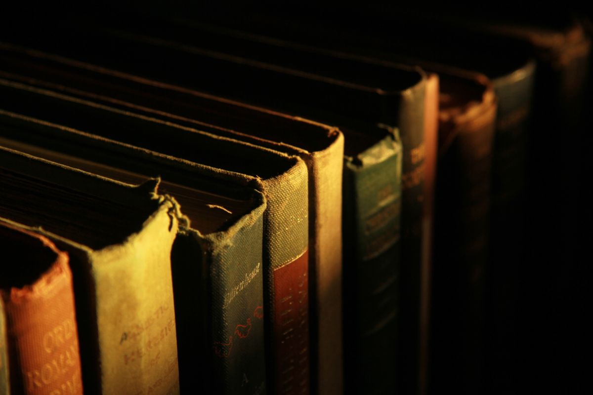 Antique books, a page waiting to be read